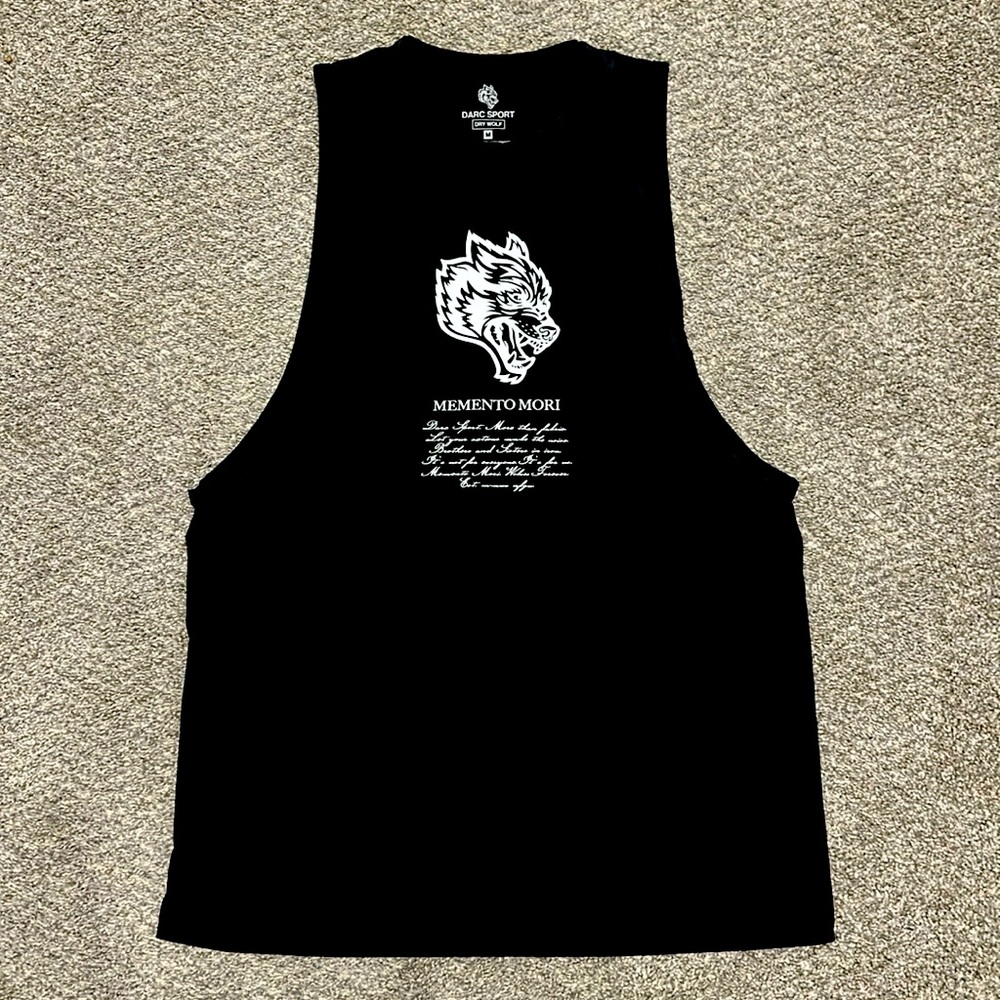 Darc Sport Black Tank with White script Graphic